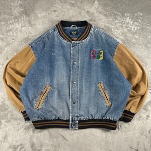 Vintage O’Reilly Auto Color Denim Varsity Jacket XXXL Made In Hong Kong B49